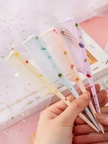 2件/4件/套可爱卡通动物造型防静电牙刷套装，宽齿梳和细齿梳，适合婴幼儿，随机印花位置/颜色