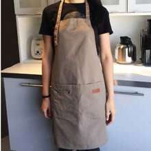 1pc New Thick Bib Apron, Suitable For Work Wear For Men/Women Chefs, Barbeque Stores, Restaurants, Bars, Shops, Cafes, Beauty & Nail Salons