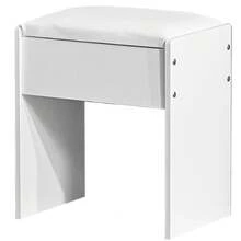 Favourite Gift NEW Dressing Table Stool Makeup Bench Chair Soft Padded Seat Vanity Chair White - White - View 2