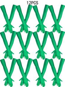 D EXCEED 1/12 Pair Women's Halloween Gift 50s Long Stretch Opera Party Gloves - 1920s Flapper Gatsby Costume Accessories Velvet Tea Party Elbow Gloves Bridal Evening Dress Halloween Party Gift Mother Day Gift