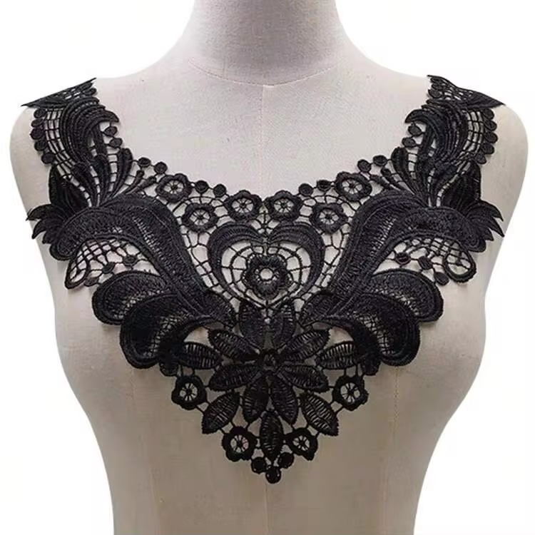 1 miếng ren polyester thêu hoa rỗng cổ áo, dùng cho váy và đồ thủ công - Nhiều màu - Xem 8