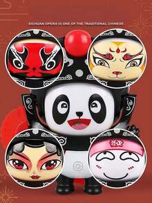 Traditional Chinese Sichuan Opera Culture Facing Quiet Panda Doll Funny Face Change Holiday Gift Souvenir Toys - Multicolor - View 8