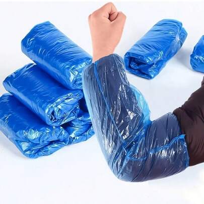 100pcs Disposable Arm Sleeves, Transparent Plastic Sleeves, Waterproof, Dustproof, And Oil Resistant Arm Sleeves