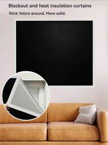 Cortinas opacas plateadas, aislantes del calor, autoadhesivas, de doble cara, para dormitorio, dormitorio universitario, viajes