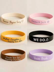 Personalized Bracelet, Customizable Wristband, Suitable For Parties, Birthdays, Halloween, Christmas, Weddings, Promotions And Corporate Events Inspirational Silicone Wristband | Multi-Color "Never Give Up" Inspirational Bracelet | Durable And Flexible | Great For Sports, Parties And Daily Inspiration | Perfect Gift For Birthdays And Valentine's Day, Inspiring Silicone Beads - Multicolor - View 6