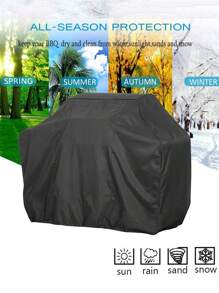 1pc 40-Inch (100cm) Grill Cover, ICOVER Waterproof Outdoor BBQ Gas Grill Small Gas Grill Cover, Polyester Easy Open/Close, Dust-Proof & Fade Resistant, Suitable For Weber Char-Broil Nexgrill, Adjustable Hem Drawcord, Black