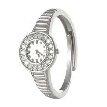 Adjustable Watch-Shaped Ring - Silver - View 8
