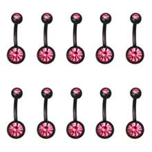 1/7/10pcs Stainless Steel 14G Low-Allergy Navel Rings, Unisex Body Piercing Jewelry