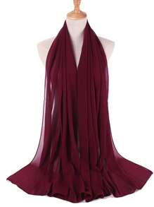 1 Stück, lässiger, vielseitiger, einfarbiger Chiffon-Schal