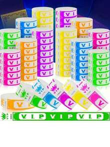 100/50条装霓虹VIP腕带 - 防水、轻便、夜光派对腕带，适合生日派对、圣诞派对、婚礼派对、嘉年华派对用品、情人节礼物、酒吧、派对、俱乐部、公园、音乐会和节日、夜总会、男士创意礼物、个性化礼物、情人节、复活节等场合。 - 彩色拋棄式手環 - 查看 4
