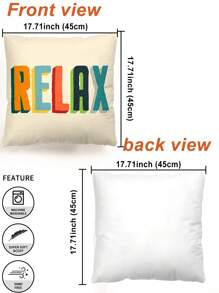 2pcs English Letter Pattern Decorative Pillow Cases, Square Pillow Covers With Letter Prints, No Pillow Inserts, Suitable For Sofa, Living Room
