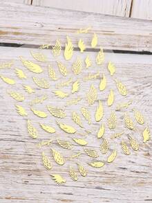 2/3/4/6 3D爱心锁指甲贴金银翅膀心形贴纸抽象涂鸦条纹指甲修剪，银色爱心锁抽象涂鸦全息心形指甲修剪包裹热印指甲贴纸DIY