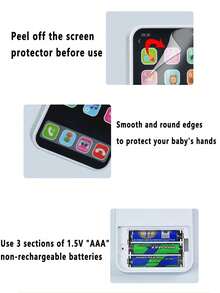 1 件儿童逼真 Apple 音乐手机，多模式触摸屏婴儿益智玩具，男孩和女孩生日礼物 - 彩色 - 查看 9