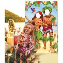 1 Stück Foto-Aufhänger für Paar, Hawaii Party Dekoration, 70.86*35.43 Inch, Foto Booth Requisite, Sommer Party Hawaii Tür Banner, Tropische Strandparty Zubehör
