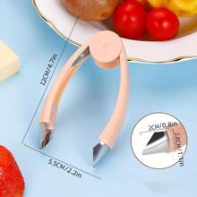 1 Piece Stainless Steel Strawberry Stem Remover / Pineapple Stem Remover - Easy To Use, Easily Remove Stems, Fruit And Vegetable Stem Remover, Multipurpose Strawberry, Pineapple, Tomato Stem Remover, Pineapple Stem And Core Remover, Kitchen Gadget