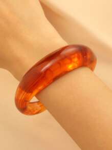 1 Stück elegantes und einzigartiges mehrfarbiges offenes Armband für Frauen, modischer Schmuckzubehör mit asymmetrischer welliger Linie und Farbverlauf aus Harz, hervorragend für den täglichen Gebrauch, am Strand, zum Reisen und als Geschenk