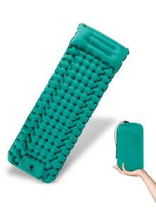 Colchón inflable con almohada y bomba de pie, colchón de aire ligero para camping, adecuado para excursionismo y senderismo - Multicolor - Ver 11