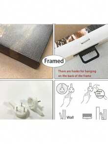 现代墙面装饰海报 狮子王装饰画 动物墙艺 可选画框 家居装饰材料 适用于客厅、房间、办公室等墙面装饰 - 黑色 - 查看 6