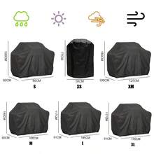 BBQ Grill Cover | Heavy-Duty Outdoor BBQ Protector| Fits Multiple Grill Sizes | Black, Rip-Resistant Material With Drawstring Closure | All-Weather Protection For Patio And Garden, Grill Covers For Outside - Black L 145*61*117cm - View 4