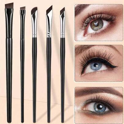 5/7-Piece Precision Eye Makeup Brush Set | Scythe & Angled Eyeliner, Eyebrow Brushes With Long Handle Reversible Design – Soft Synthetic Bristles For Sensitive/Dry Skin (Professional Grade),Brush Set,Makeup Brush Kit,Make Up Brush Set,Make Up Set Complete,Makeup Brush Set,Complete Makeup Kit,Brush Kit,Brushes Makeup Set,Makeup Gift Set,Giveaways,Professional Makeup Brushes,Complete Makeup Set