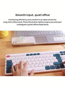 Acer Teclado con cable OAK920 - Teclado de oficina ultra silencioso con diseño ergonómico | Teclas resistentes al desgaste grabadas con láser | 19 accesos directos multimedia | Conexión USB Plug & Play anti-interferencias | Perfecto para programación, escritura y entrada de datos - Azul marino profundo - Ver 1
