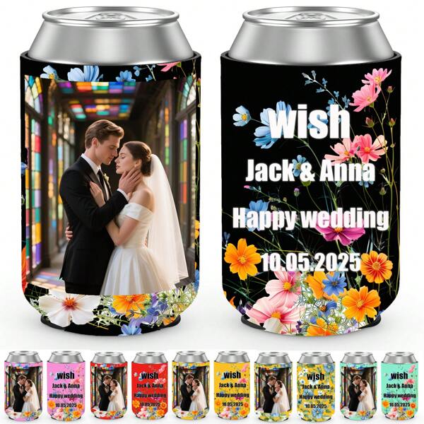 Customizable Wine Cooler With Personalized Photo/Text, Bottle Opener Set. Beer Can Holder Set. Father's Day, Birthday Party Set. Bachelor Party Set. Wedding & Holiday Set