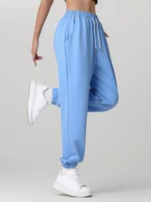 Pantaloni della tuta da donna con tasche e coulisse, pantaloni della tuta da ginnastica per il tempo libero e l'allenamento