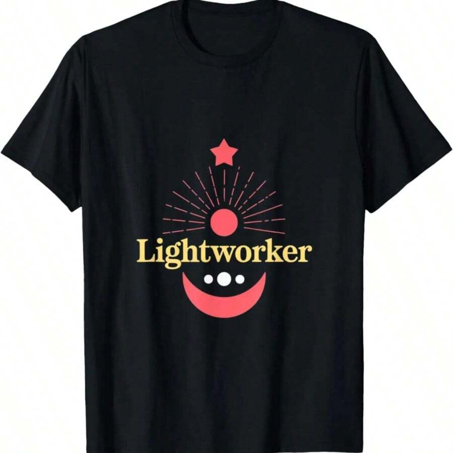 Lightworker Reiki Energy Healing New Age Meditate Yoga T-Shirt Graphic T Shirts Vintage T Shir Camisas Streetwear - Black - View 1