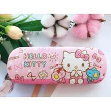 Sanrio 2 Stücke Sanrio Brillenetui für Hello Kitty, My Melody, Kuromi, Cinnamoroll - süßer Katzen-Muster, Kunstleder, stoßfest und druckbeständig, modisches Design für den täglichen Gebrauch, Sanrio