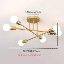 A Piece OfModern  Chandelier Ceiling Light Fixtures,6-Lights Industrial Metal Semi Flush Mount Ceiling Light For Bedroom Dining Room Living Room Kitchen Hallway 5 Colors To Choose From - 6-light Chandelier - View 17