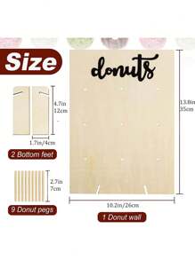 1 Set Donut Wanddisplay Ständer aus Holz, wiederverwendbarer Donut Halter Platte für 9 Donuts, Donut Speisen Buffet Display für Hochzeiten, Baby-Shower, Geburtstags-Feiern und mehr Dekorationen