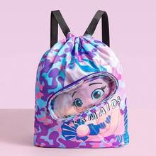 Mochila impermeable con compartimentos separados para mojado y seco, con estampado de dibujos animados, organizador de equipos de natación, bolsa de almacenamiento de playa con cordón para artículos de tocador - Multicolor - Ver 14
