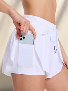 Blaosn Women's 2-In-1 Running Skorts With Pockets – Flowy Athletic Shorts For Tennis, Golf, Yoga, Gym & Summer Workouts - trắng - Xem 2