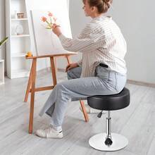360° Swivel Vanity Stool Chair Makeup Stool Adjustable Height For Bedroom Black - 1 - View 9