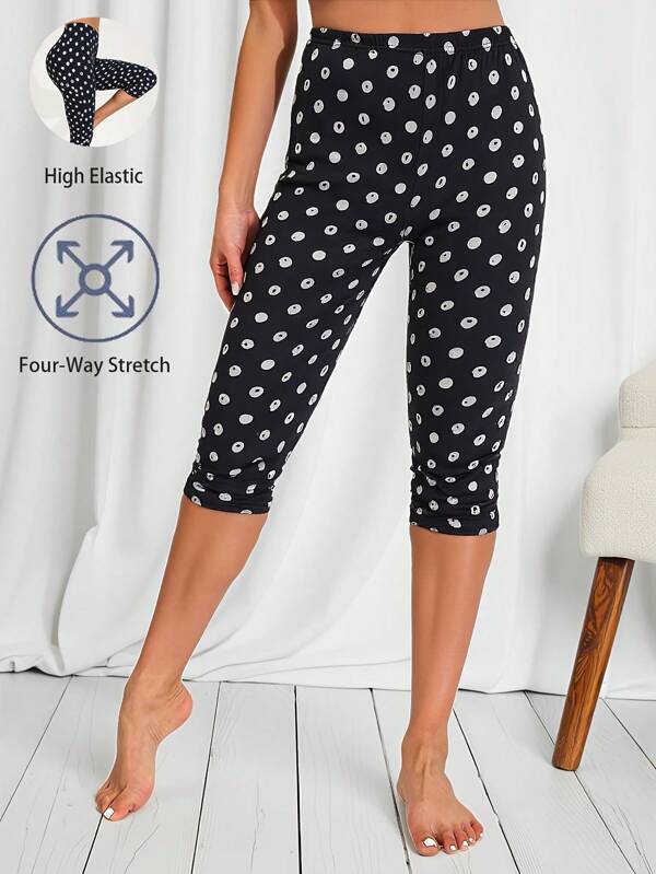 سروال مطاطي أبيض ذو بقع كبيرة غير متماثل للسيدات، بنطلون اليوجا، طماق كاجوال بسيط، قاع التمرين ، سراويل رياضية مشكلة للوسط مريحة للتنفس، مناسبة لليوجا والجيم والمنزل والخارج والسفر