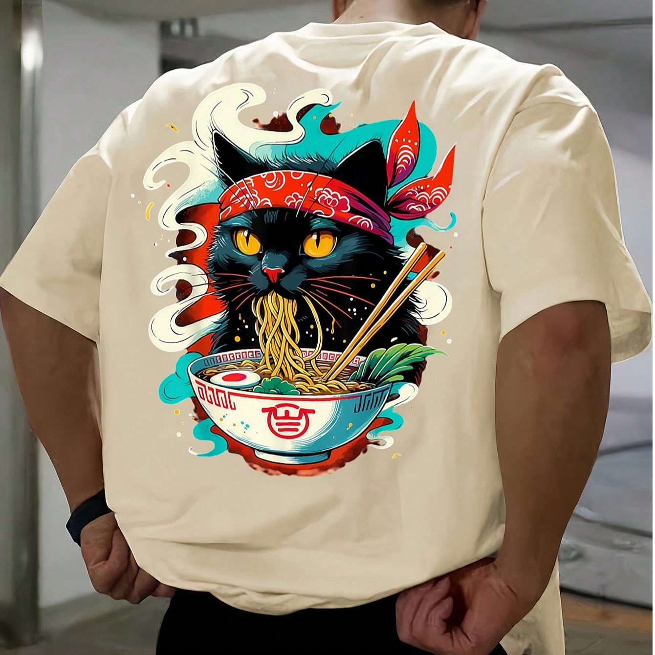 Camiseta de manga corta holgada con estampado de moda para hombre Diseño exquisito Esencial para el verano Estilo sin esfuerzo, muestra tu estilo
