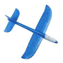 Blue Manual Foam Plane Toy - Durable EVA Material, Shiny Design, Fun Outdoor Flying Model, Backyard Play And Aerial Adventure
