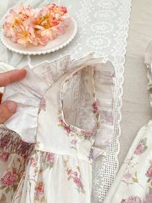 New Summer Ditsy Floral Sleeveless Young Girls Dress