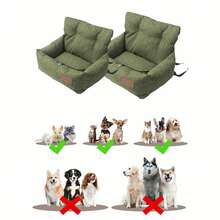 1 件宠物旅行车载托架，猫床，小型犬汽车座椅，提手设计宠物汽车坐垫，绿色 - 綠色 - 查看 5