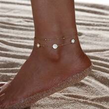 1pc/Set Classic Style Anklet Bestsellers, Includes Resin Shell, Star And Moon Pendants, Multiple Styles, Suitable For Women's Daily Wear And Party Occasions