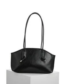 DareSee Bolso de hombro minimalista con decoración de nudo, negro, para festivales de música, festivales Y2K, regreso a la escuela, otoño e invierno, regalos para festivales de música - Negro - Ver 7