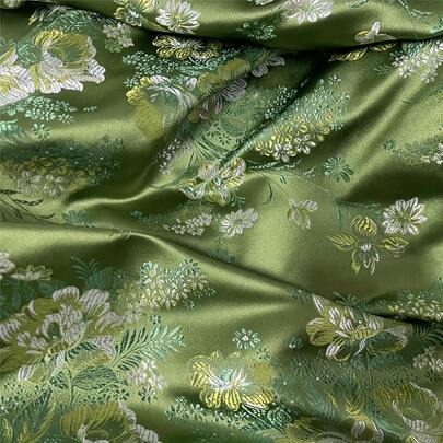 1 mảnh vải gấm cao cấp, trang trí bằng vải jacquard họa tiết hoa mẫu đơn, đệm, gối trang trí, cờ bàn, vải lụa gấm