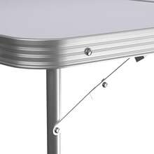 AutoFu Adjustable Height Folding Table Aluminum Foldable Portable Camping Picnic Table,  Laptop Bed Tray Table, Party Trestle Dinner Buffet Table - White - View 7