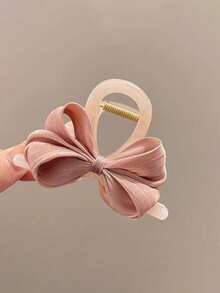 1 件装简约布艺蝴蝶结发爪，发爪半髻发夹女士发夹发夹发夹发夹发夹，爪夹秋冬发饰女士度假装女士