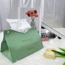 1 duże pudełko na chusteczki ze sztucznej skóry, odpowiednie do samochodu, biura i użytku na zewnątrz z dozownikiem w kształcie litery V, dekoracja na prezent na Boże Narodzenie/Halloween