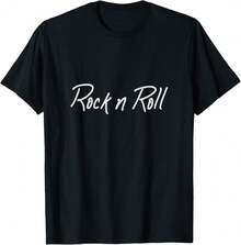 Rock N Roll Guitar Vintage Musician Performance Stage Wear T-Shirt}TR Gifts For Boyfriend - Black - View 1