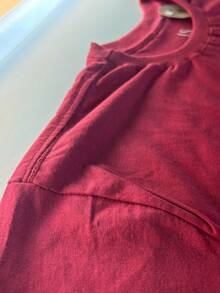 WOMEN'S T-SHIRT, COTTON COMFORT, SHORT SLEEVE, PLUS SIZE T-SHIRT - Maroon - View 4