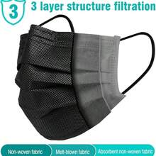 100Pcs 3.5Mil Black Disposable Nitrile Gloves+50pcs Disposable Black Mask, Water Resistant, Powder-Free, Latex-Free, Non-Sterile, Outdoor Food Household Cooking Cleaning Hair Nail Tattoo Salon - 黑色 - 查看 7