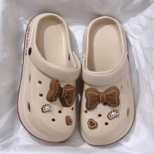 女士休闲透气镂空凉鞋，蝴蝶结装饰，轻便平底沙滩拖鞋，适合户外/室内，多种颜色可选