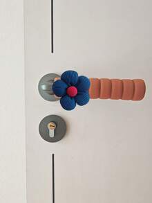 1/2 piezas Cubiertas de manijas de puerta con diseño floral marrón, protege la pared y la cerradura contra daños, antiestática, aislante, apta para uso con mano izquierda y derecha